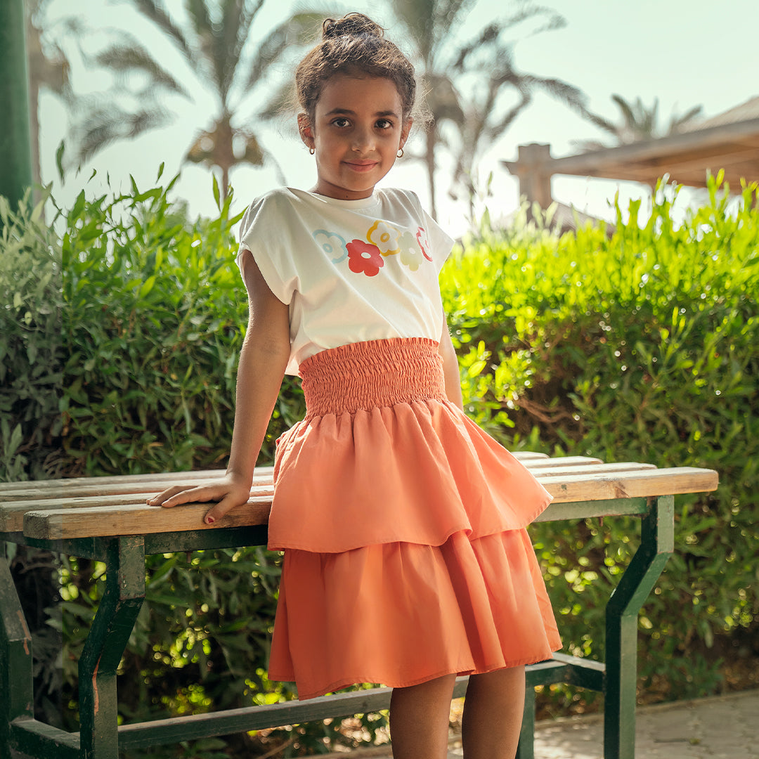 🍊 Mandarin Skirt Set