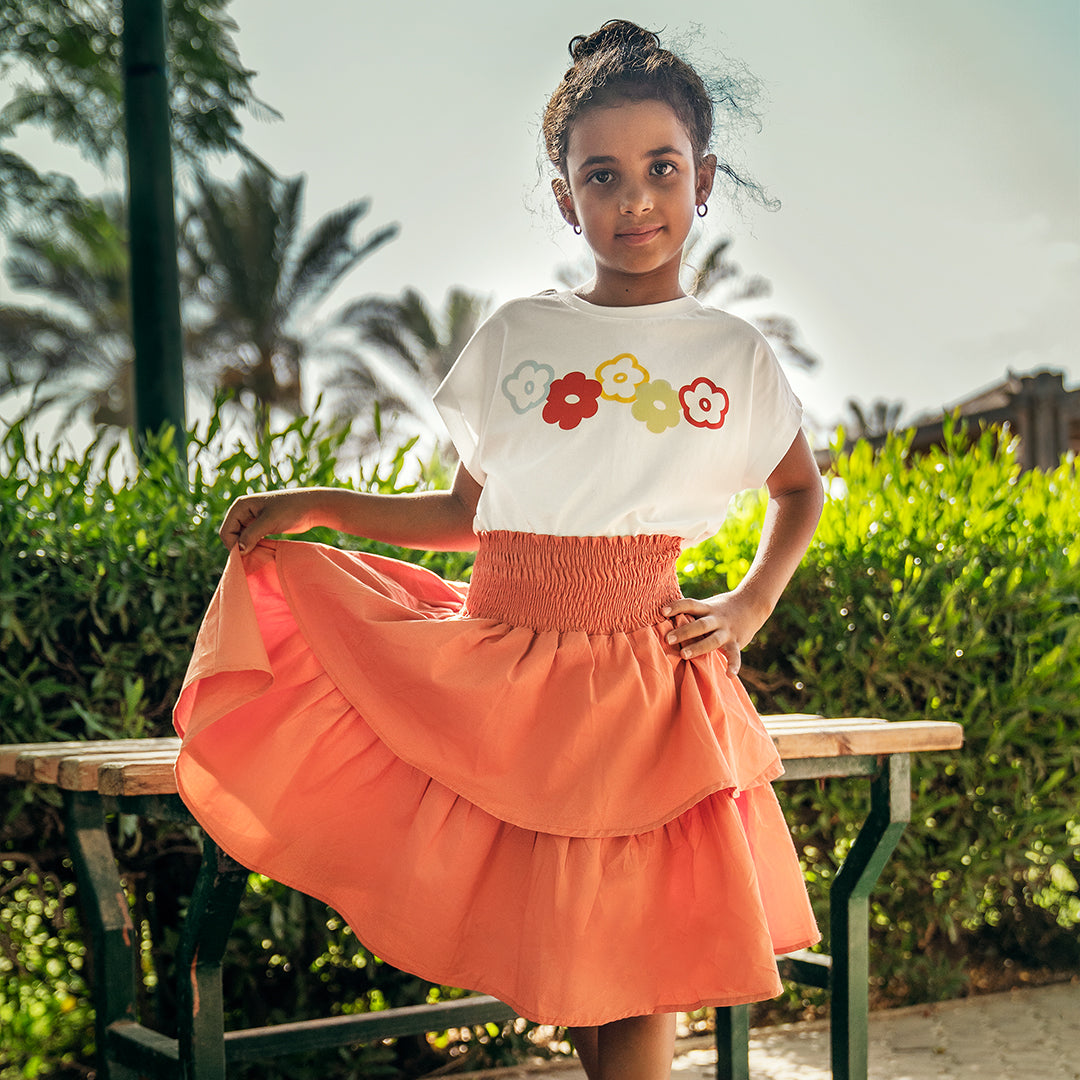 🍊 Mandarin Skirt Set
