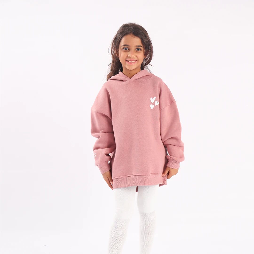 Oversized top in printed sweatshirt