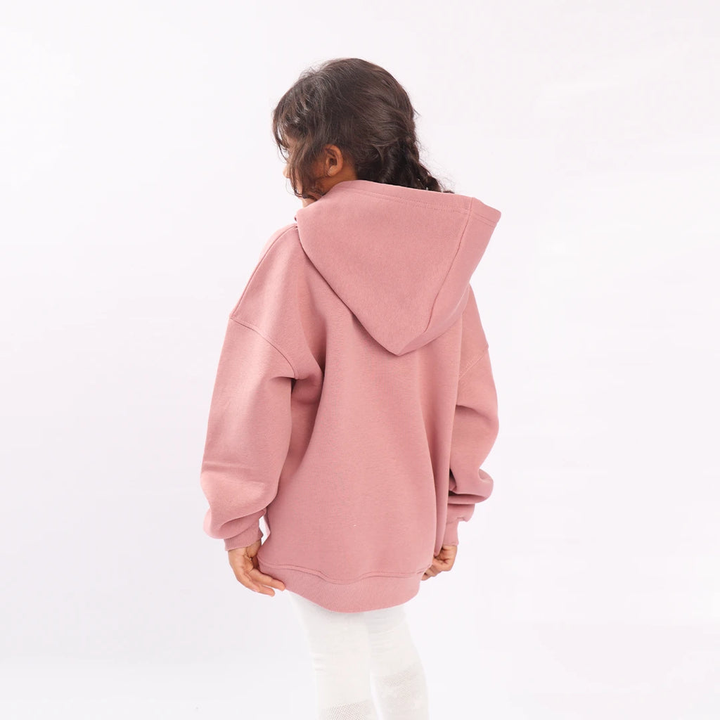 Oversized top in printed sweatshirt
